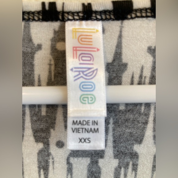 LuLaRoe Disney Perfect T in Black and White Castle Print - Picture 2 of 10